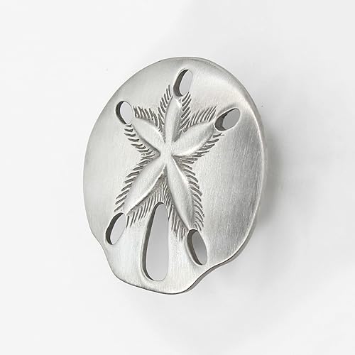 Miniatura 8 de Costello Coastal - Perillas de dólar de arena (pequeñas, 2 unidades)  Colección de herrajes de peltre