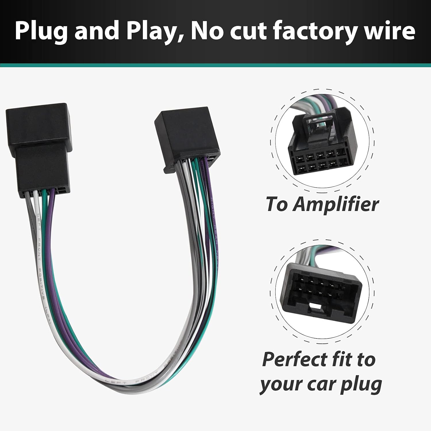 RED WOLF Dash Tweeter Wiring Harness w/Radio Add Amplifier Subwoofer Wire T-Harness Replacement for Toyota Camry RAV4 Tacoma Corolla Non-JBL System 2018-2021
