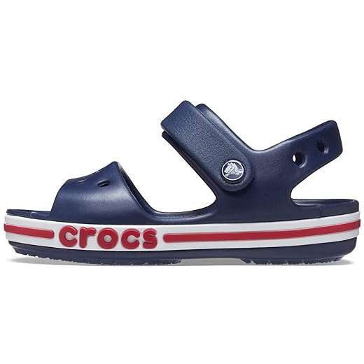 Crocs Unisex-Child Bayaband Sandals, Navy/Pepper, 10 Toddler