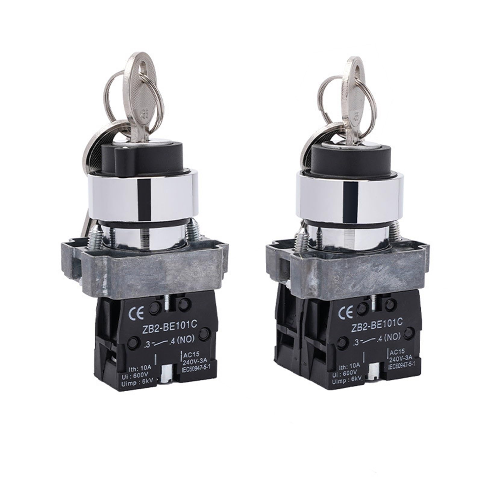 Interruptor de llave XB2-BG33 para control de seguridad y bloqueo en motores trifásicos 2