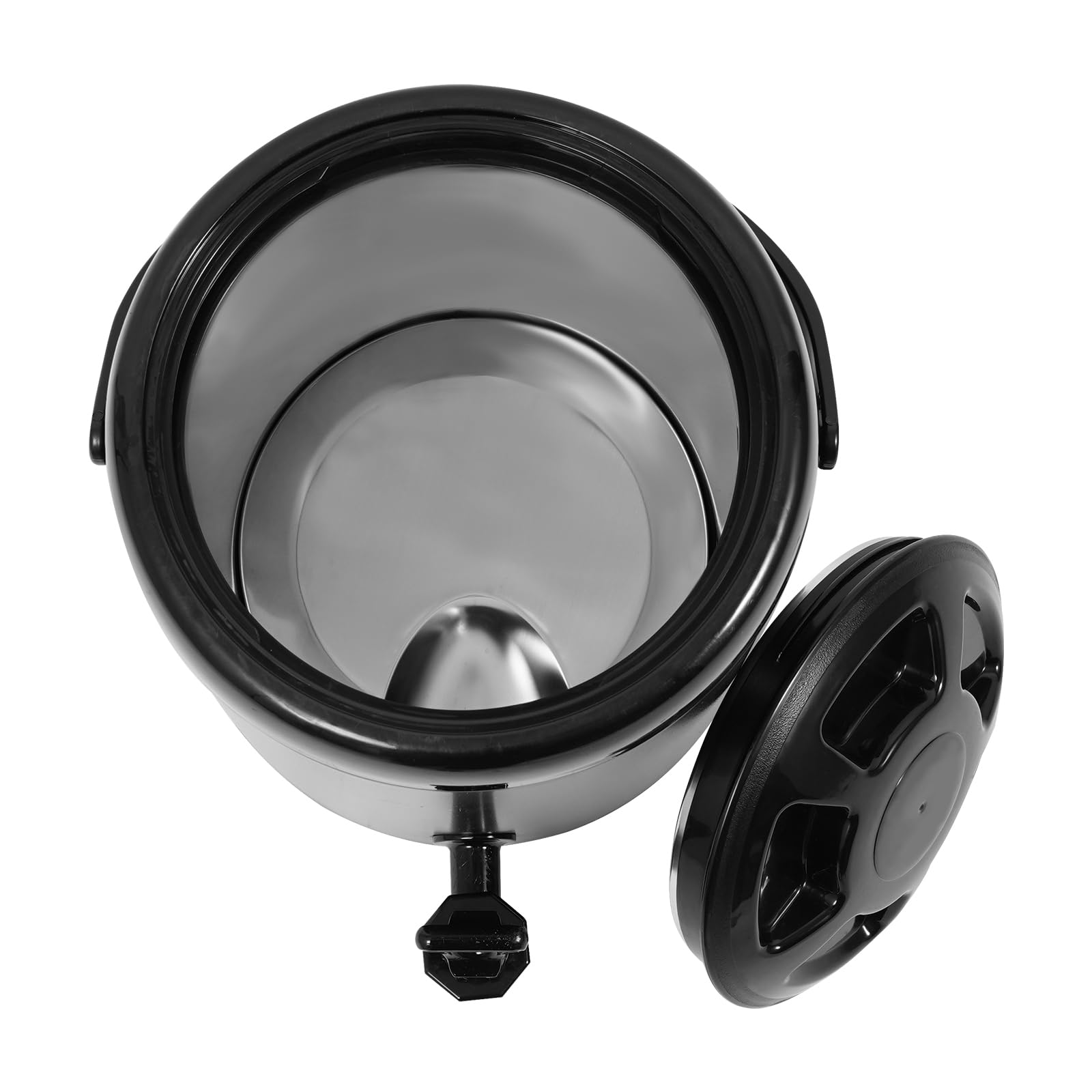 Contenitore termico con rubinetto, dispenser di bevande calde e fredde, 6 l, in acciaio inox, per caffè, latte freddo, acqua, succo (nero)