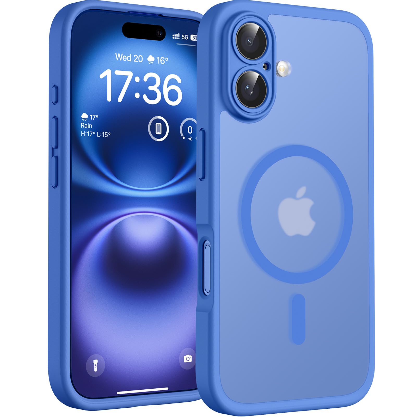 TOCOL Magnetic for iPhone 15 Case 6.1-Inch, Fit for MagSafe, Upgraded [Full Camera Protection], [14FT Military Grade Shockproof] Thin Slim Frosted Translucent Matte Back Phone Cover (Black) — view 115