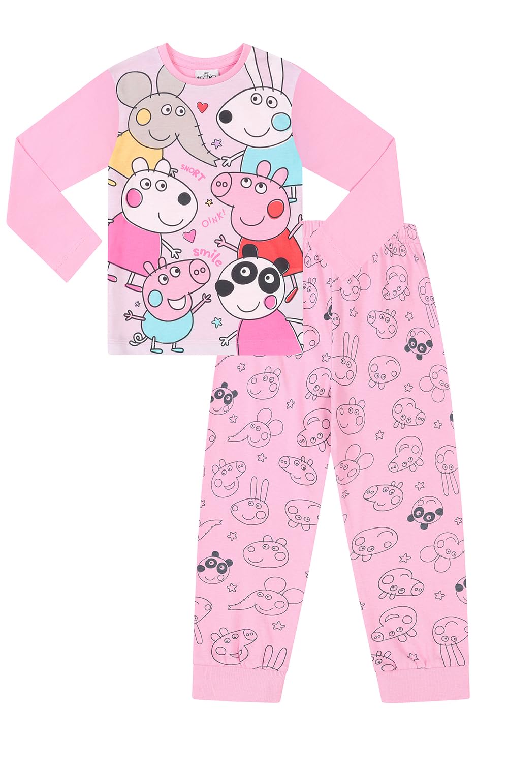 Peppa Pig Girls Long Pyjama Set Kids PJ's (18-24 Months) Pink