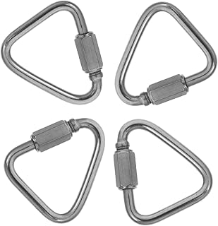 UKCOCO 4pcs Connecting Ring Triangle Carabiner Chain Link Heavy Duty Carabiner Link Quick Links Stainless Steel Stainless Steel Silver Lifting Hooks Rope Quick Link Connectors Repair Link