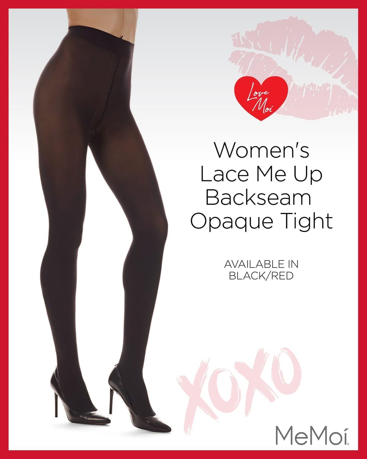 Women's Lace Me Up Backseam 60 Denier Opaque Tight - Image 2
