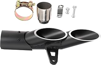 unrulysoul 38mm-51mm Slip on Exhaust Tips, 1.5-2" Motorcycle Muffler Tip Pipe with Dual Outlet for Kawasaki Ninja 400 Z650 ZX6R10R, for Honda CBR 500 300R, for Yamaha FZ1 250 300