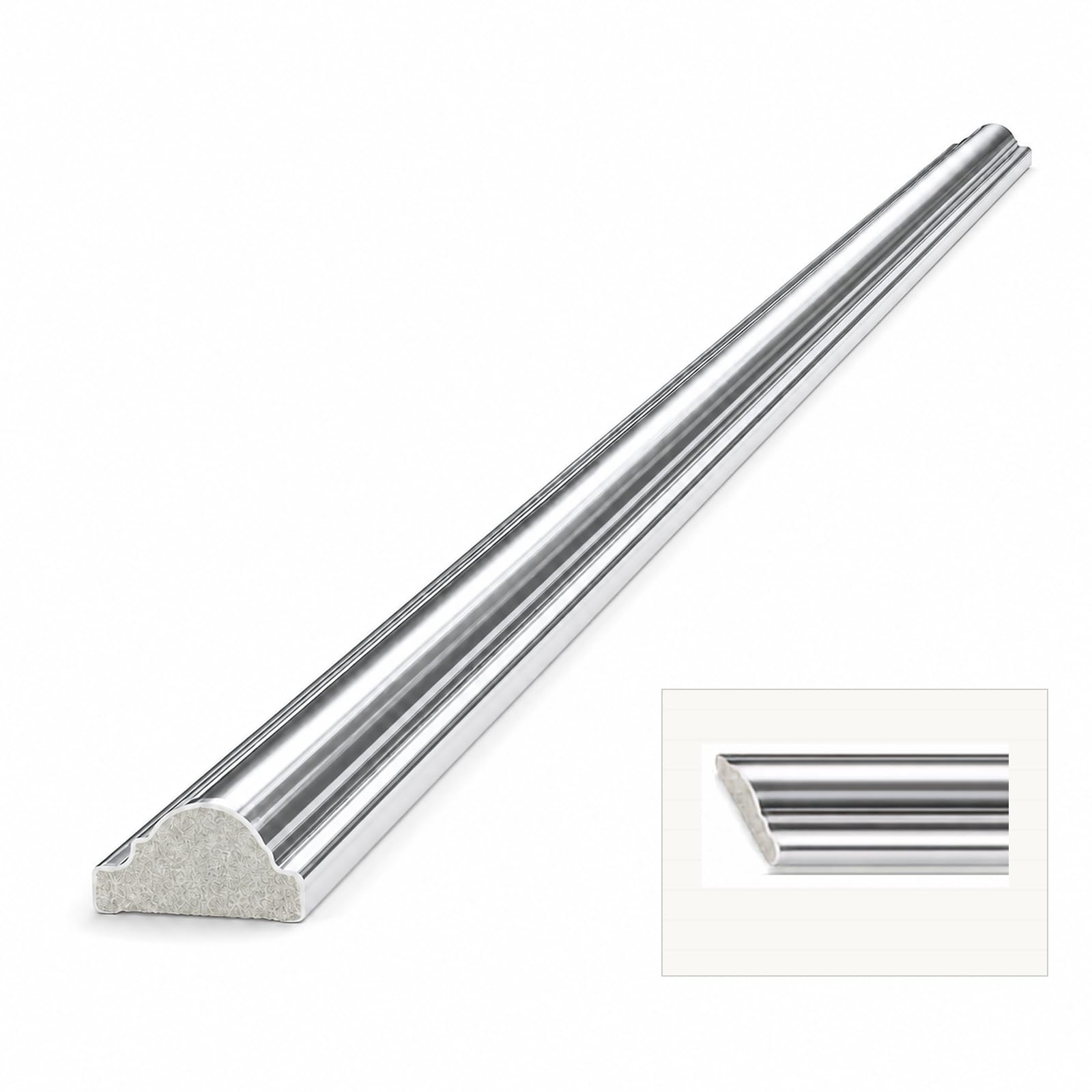 DECOVISION Wall Moulding 4Pcs - Silver Paintable, 2.5cm x 240cm, Left Mitre