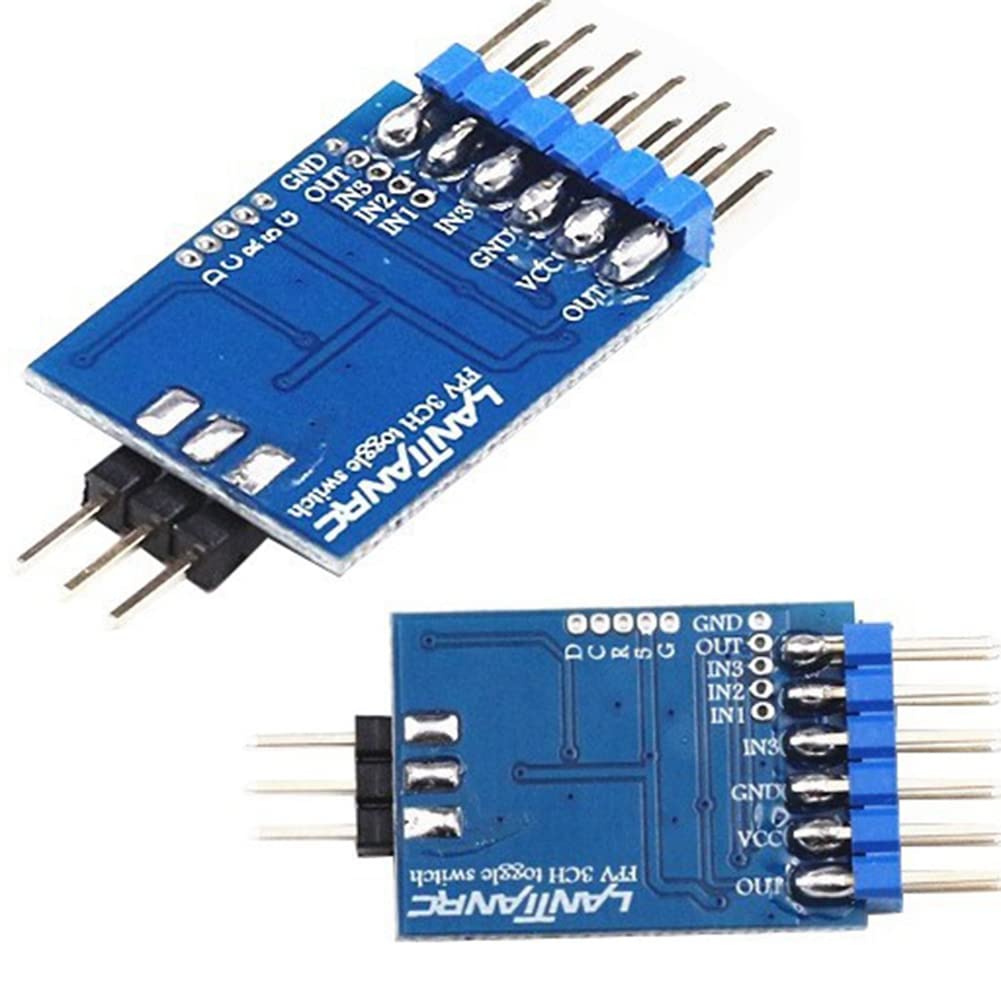 Marne Module de Commutation Vidéo à 3 Voies Module de Commutation Vidéo Bleu 5.8G Unité de Commutation Vidéo à 3 Canaux pour Caméra RC FPV