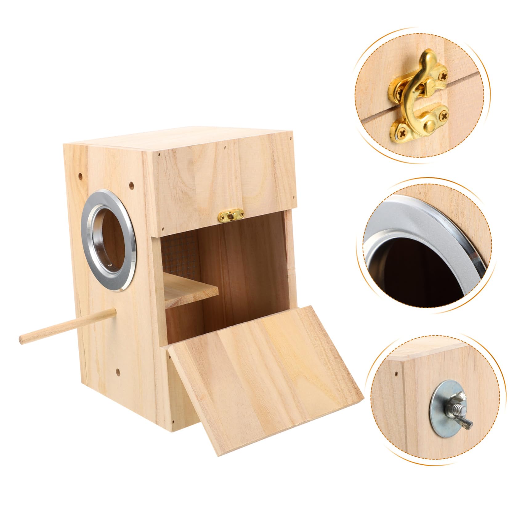 BESPORTBLE Coffret de Reproduction en Bois pour Petits Oiseaux, Nichoir Beige, Espace de Repos Jeu, pour Canaris