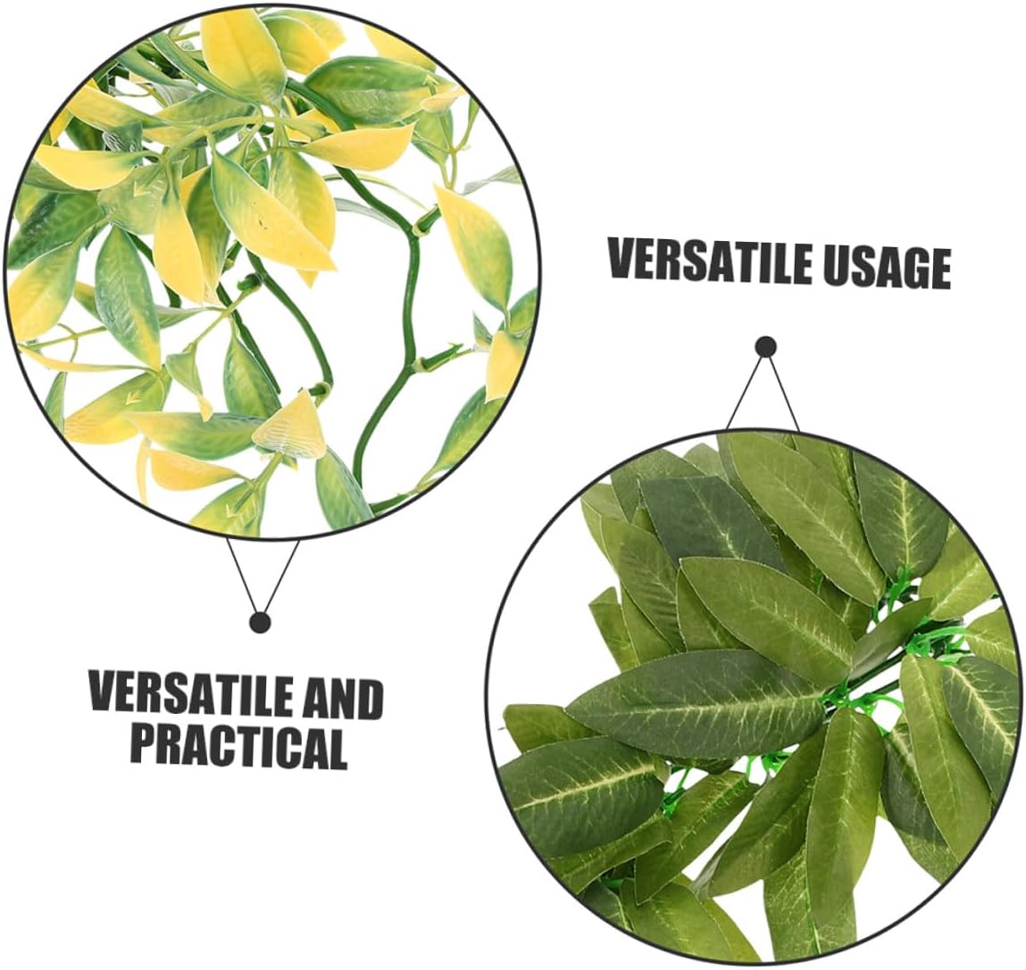 Beavorty 6pcs Reptile Plants Vines Artificial Hanging Plastic Fake Plants for Terrarium Climbing Decor Aquarium Landscaping Suitable for Reptile Tank Habitat
