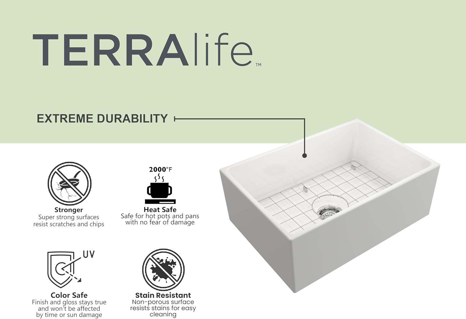 Catalina Farmhouse Apron Front Fireclay 27 in. Single Bowl Kitchen Sink in White