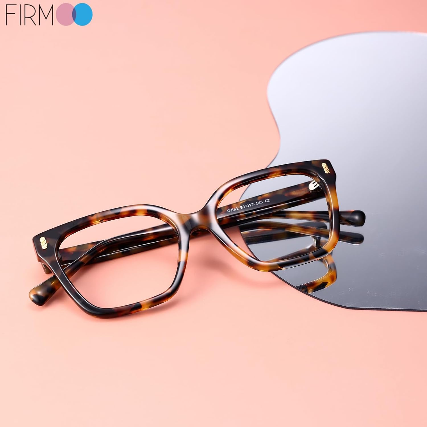 Firmoo Retro Square Blue Light Glasses Classic Acetate Frame for Women Men Replaceable Lenses UV Protection