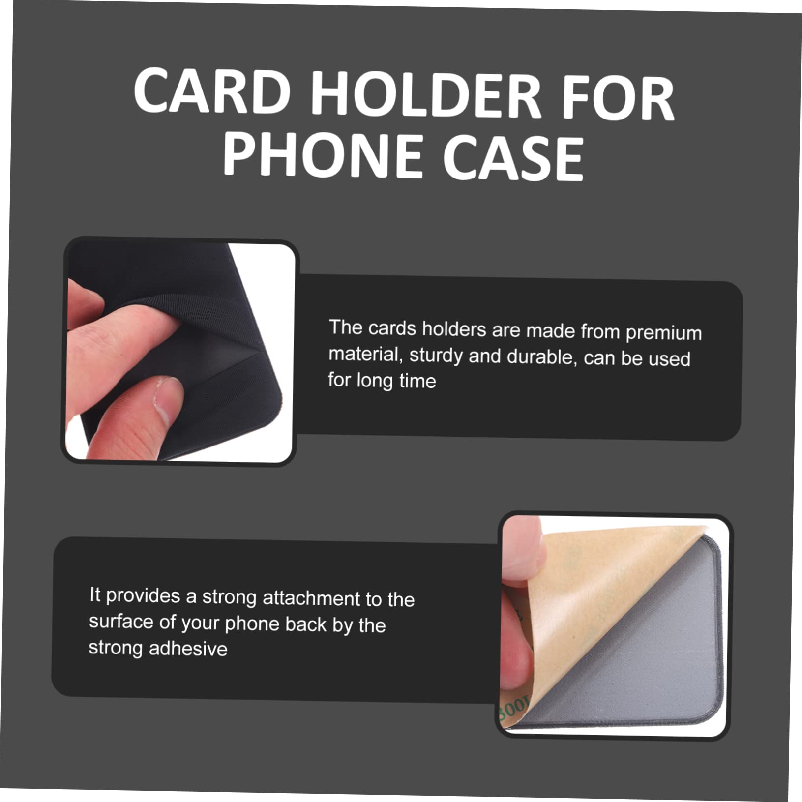 Gatuida 10pezzi Portacarte Adesivi Per Smartphone Ultra Sottile Per Telefono Wallet Per Id Design Antiscivolo Nero