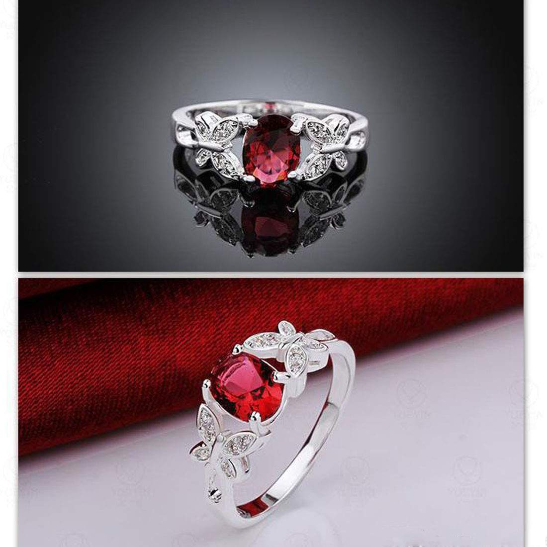Zircon Leaf Plated Adjustable Ring
