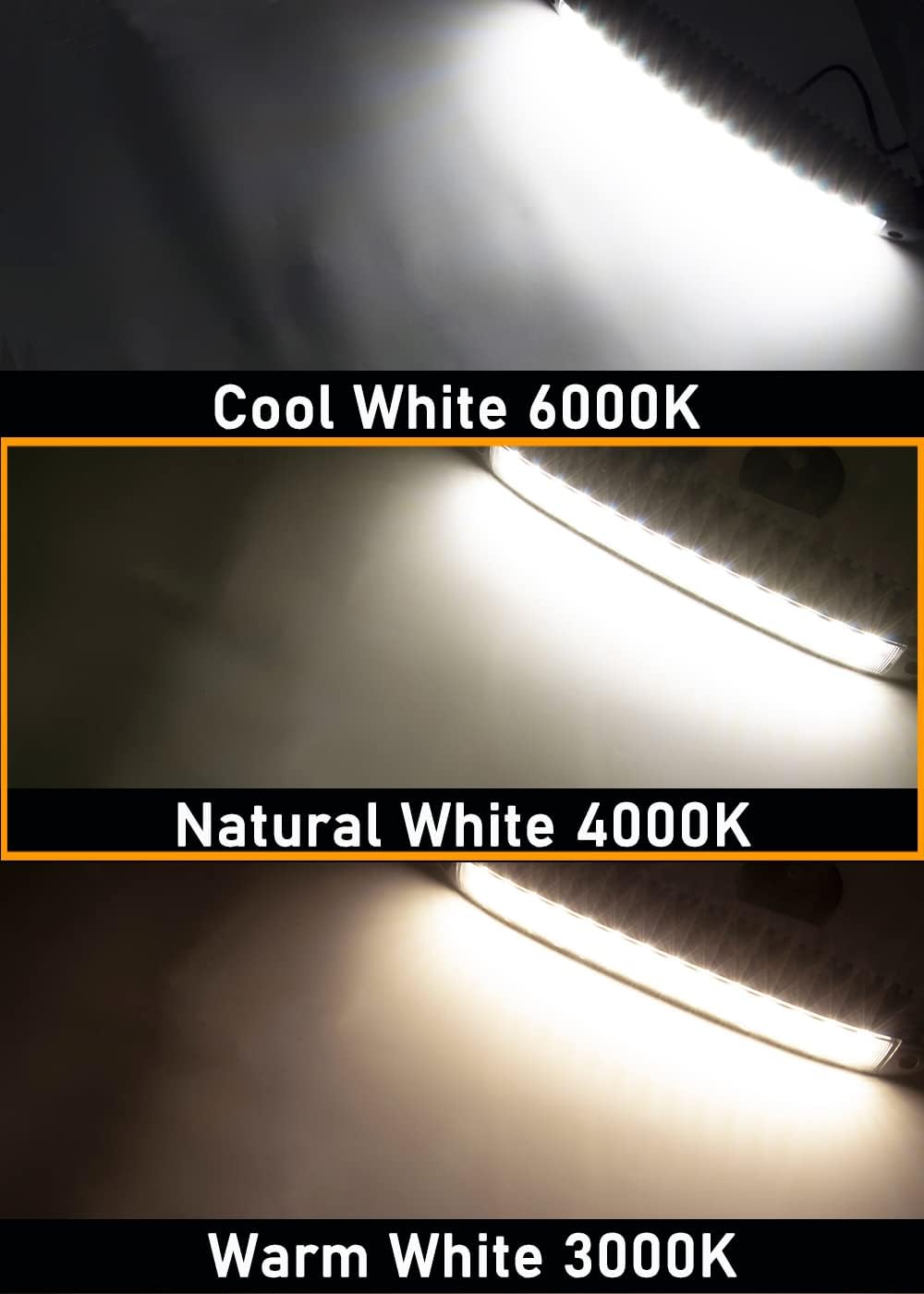 Raycharm 15.4" RV & Boat Low-Profile LED Work Light Fixture, 40° Down Angle Focused Flood Beam, 4000K Natural-White, High Light-Output Low Ampere, Wateproof White Finish, 12V/24V, 1-Pack