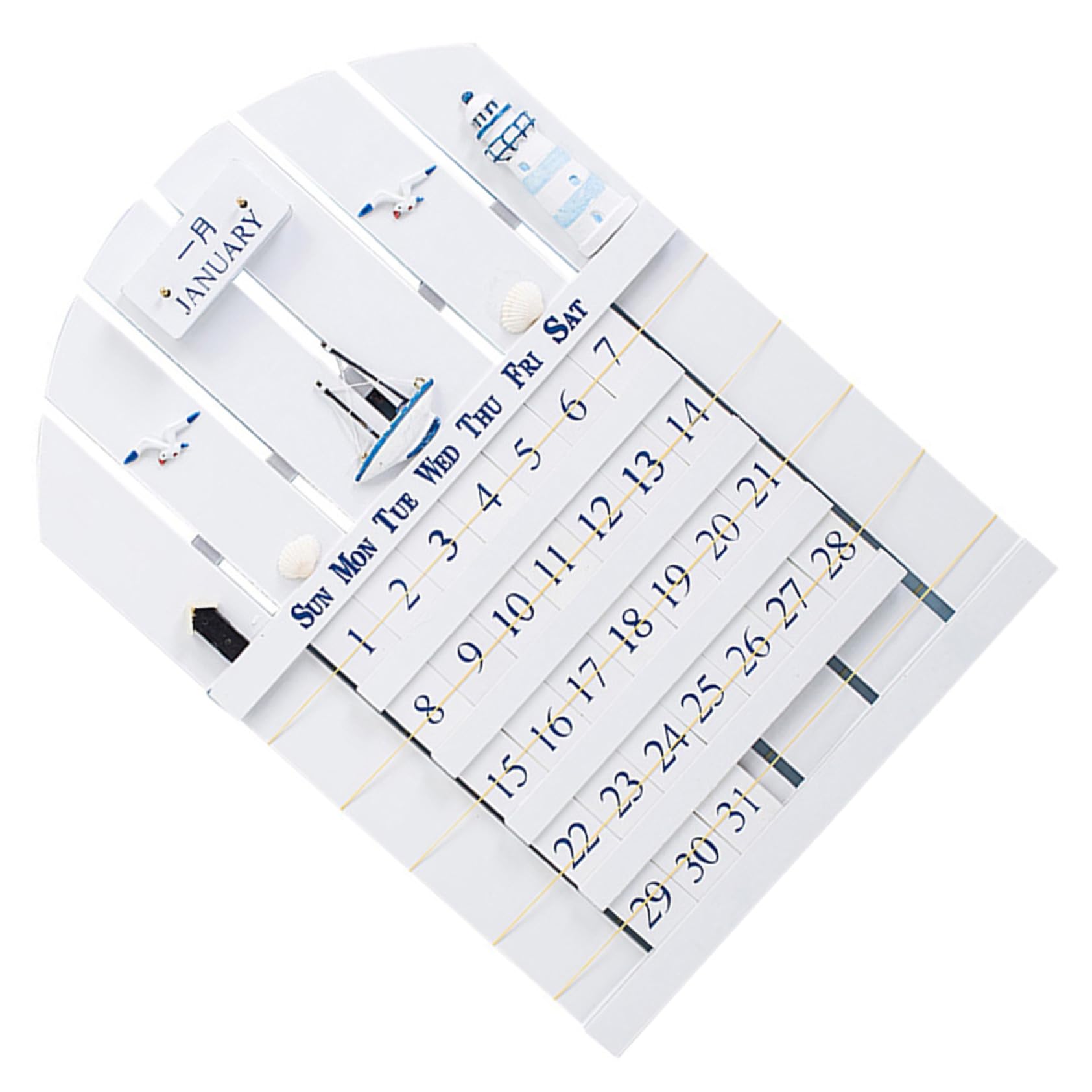 Kreativer Wandkalender Sommer Ewiger Kalender im Mediterranen Stil Mdf Material Stark und Verformbar Dekoration und Geschenk