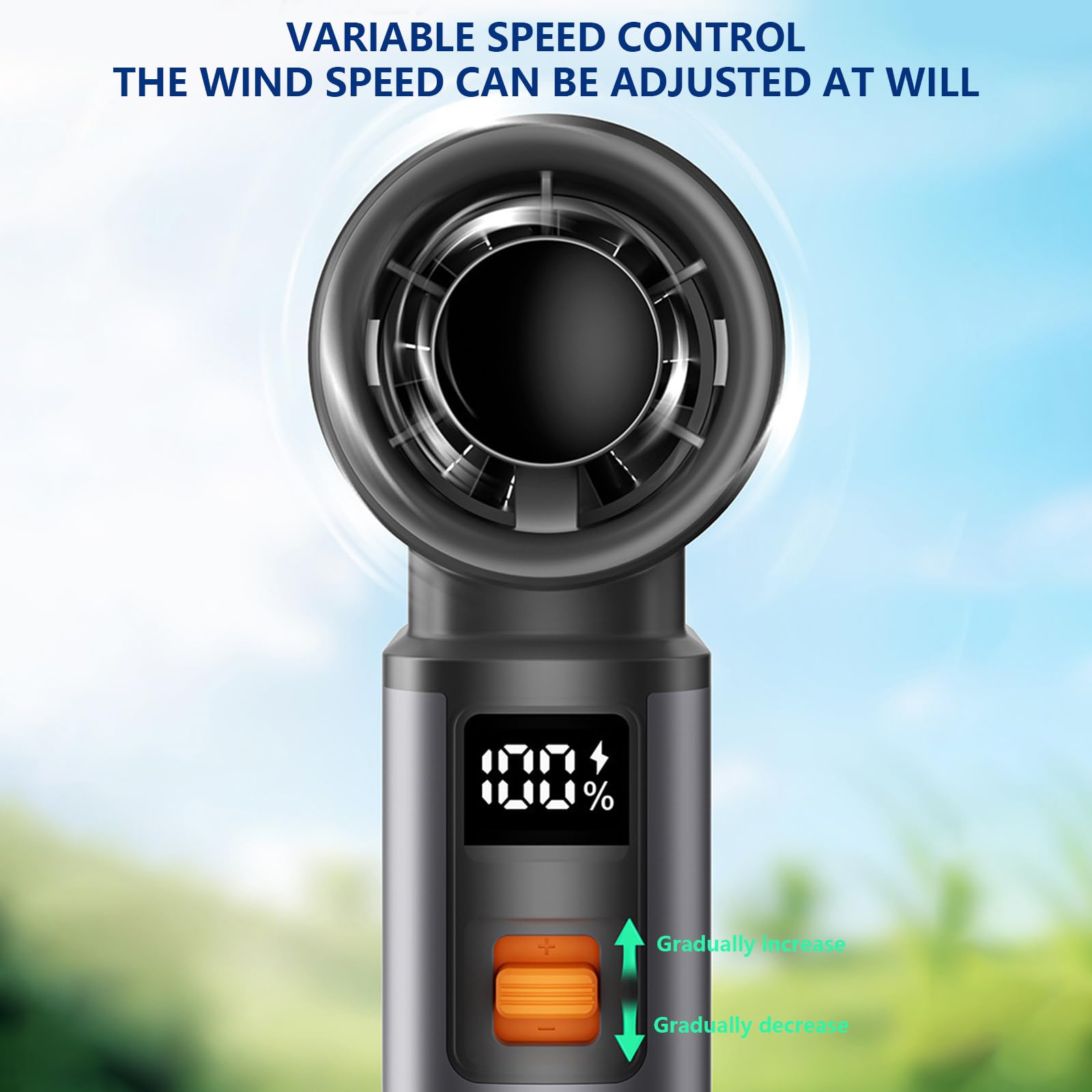 Soplador de Mano de Alta Velocidad, 130.000 RPM, Motor sin escobillas, 8000 mAh, inalámbrico, portátil, para Taller y Exteriores.