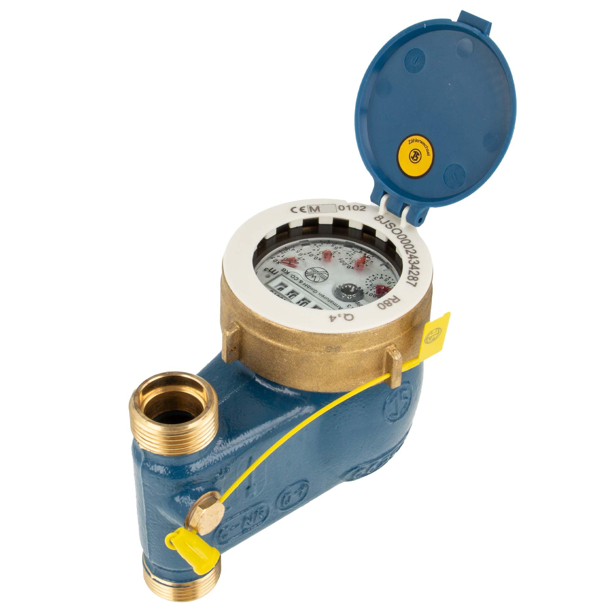 JS wodomierz domowy MNRS 3/4 cala DN 20 Q3=4, R80, długość montażowa 105 mm