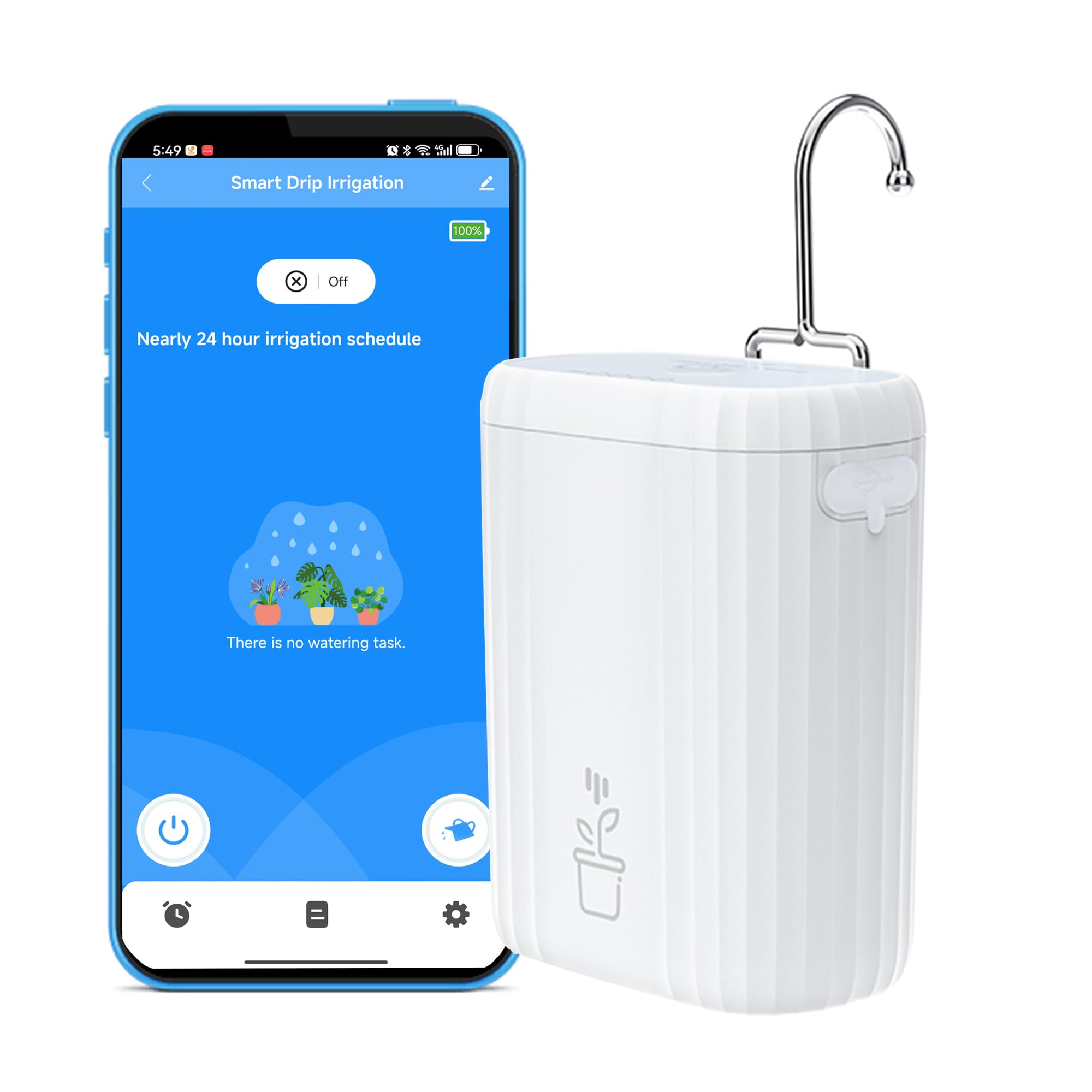 Système d'irrigation goutte à goutte WiFi : système d'arrosage automatique pour plantes en pot, kits intelligents d'irrigation goutte à goutte avec minuterie d'eau et application d'alarme de pénurie