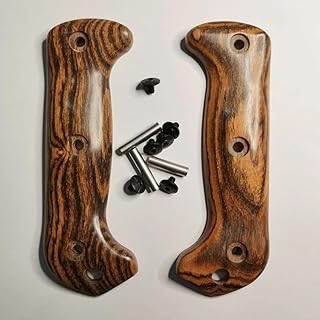 Aibote 1 Pair Natural Bocote Wood Handle Scales Handles Patch DIY Tool Replacement Grips Fit for Ka-Bar Becker BK2 Companion BK9 with 3 Sets of Screws - Aibote