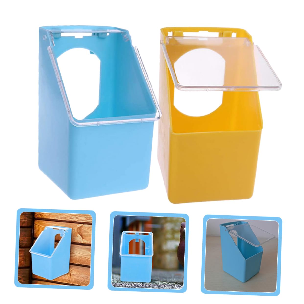 Kichvoe 4 Mangiatoia Appendibile per Uccelli e Piccioni da Contenitore Alimentare Portatile Antiscivolo per Gabbie per Quaglie Pappagalli e Passeriformi Resistente e Lavabile