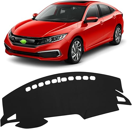 FIILINES Funda para salpicadero compatible con Honda Civic Coupe SedanHatchback 2016-2021 (no compatible con Civic 2022), accesorios de automóvil,