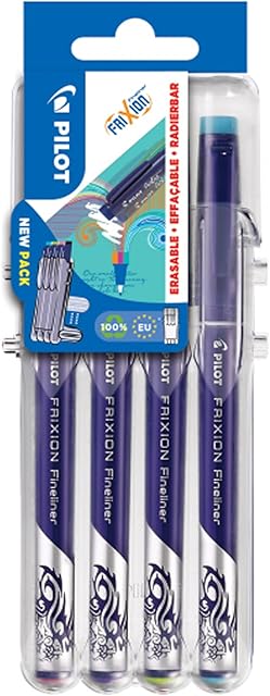 Pilot FriXion Erasable Fineliner Set of 4 Assorted Colours Fine Tip