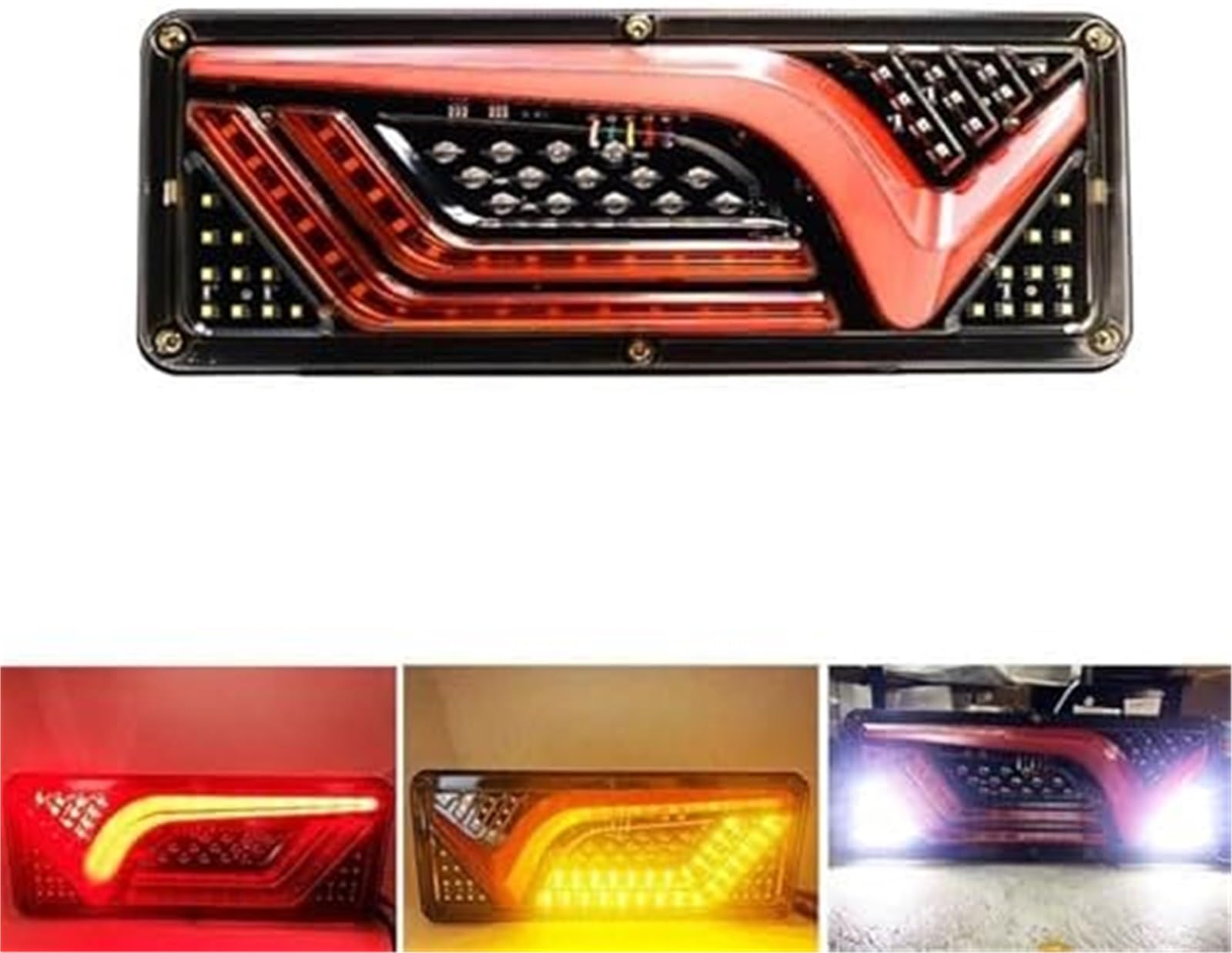 Zespół oświetlenia tylnego zderzaka Lampa tylna samochodu 2 szt. Tylne światła 12 V 24 V, dla zatrzymania ciężarówki Wskaźnik cofania Przyczepa przeciwmgielna(BLACK 12V)