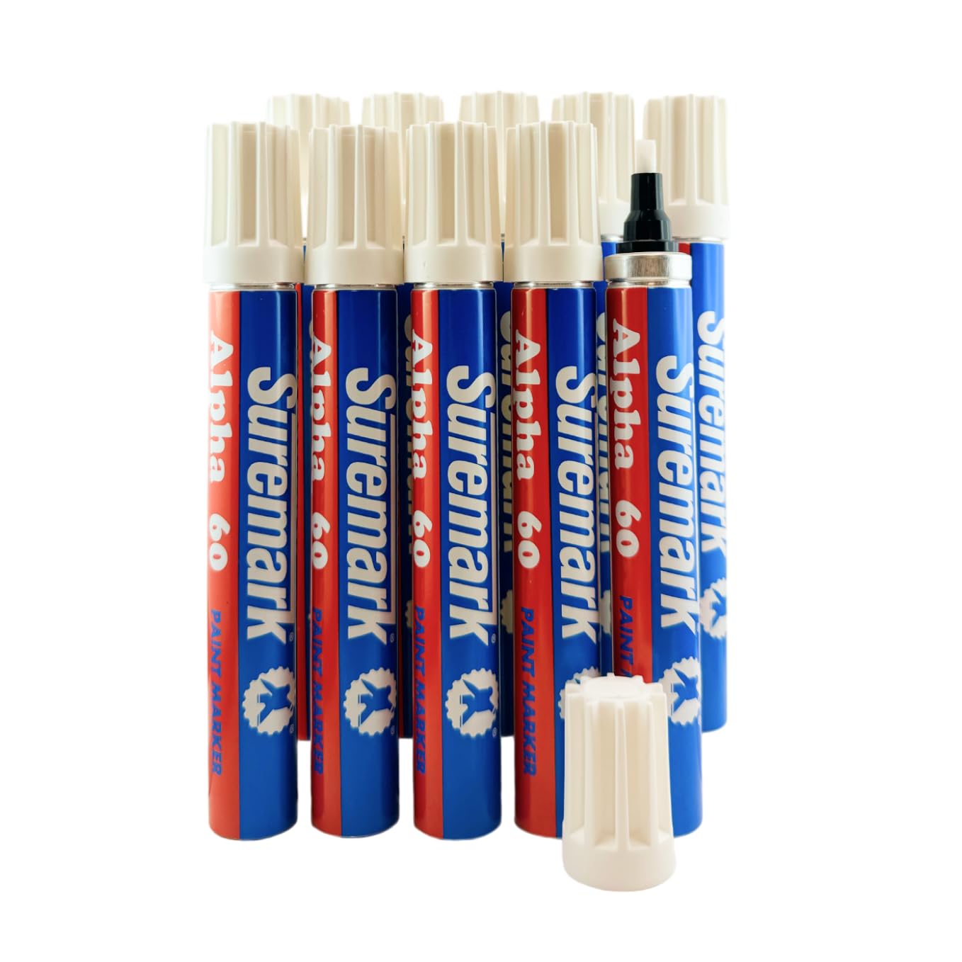 SureMark Alpha 60 Valve Paint Marker White Box of 10