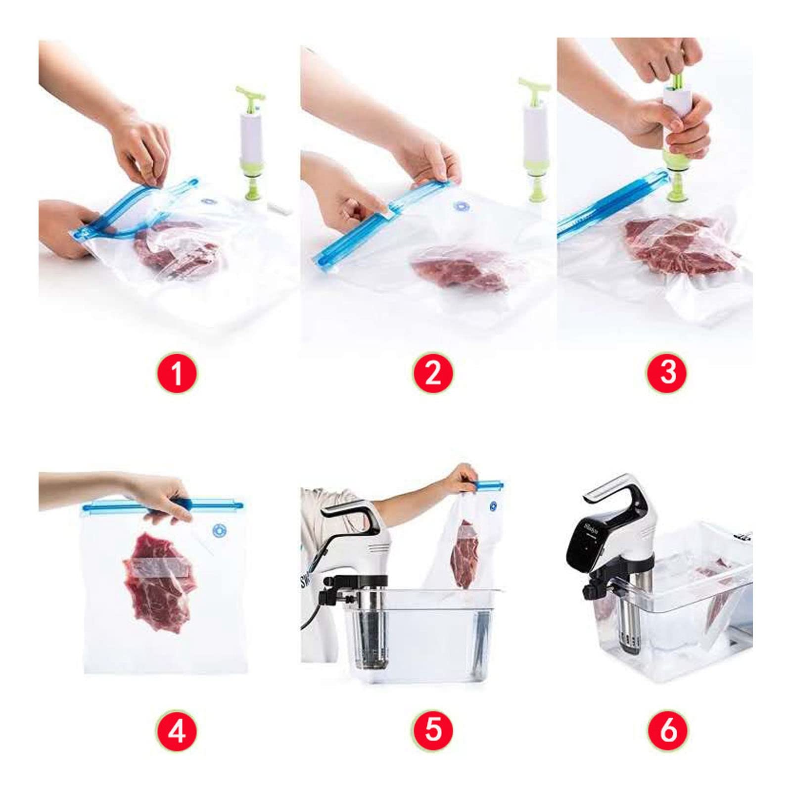 KitchenBoss Sacchetti Sottovuoto Per Alimenti,3 Rotoli 28x500cm Totale15m Non Pi Forbici Rotoli Sacchetti Goffratiper Conservazione Alimenti E Cottura Sous Vide 62772275