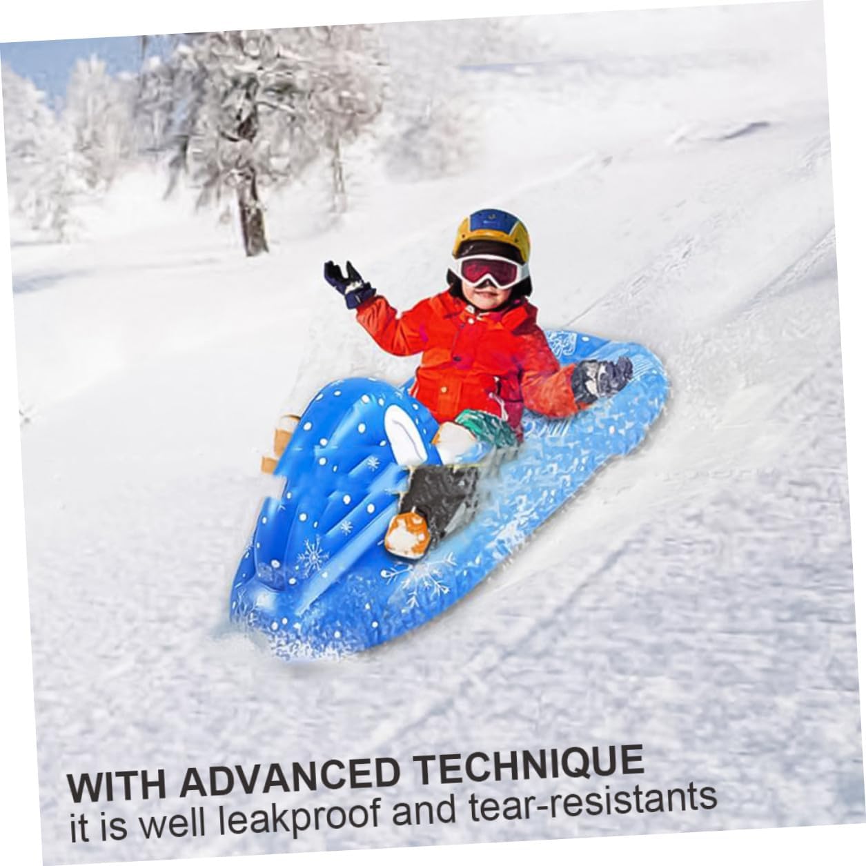 Inflatable Snow Tube and Skiing Inflatable Sled PVC Winter Snow Sled Sturdy Cold-Resistant for Outdoor Sledding Recreation