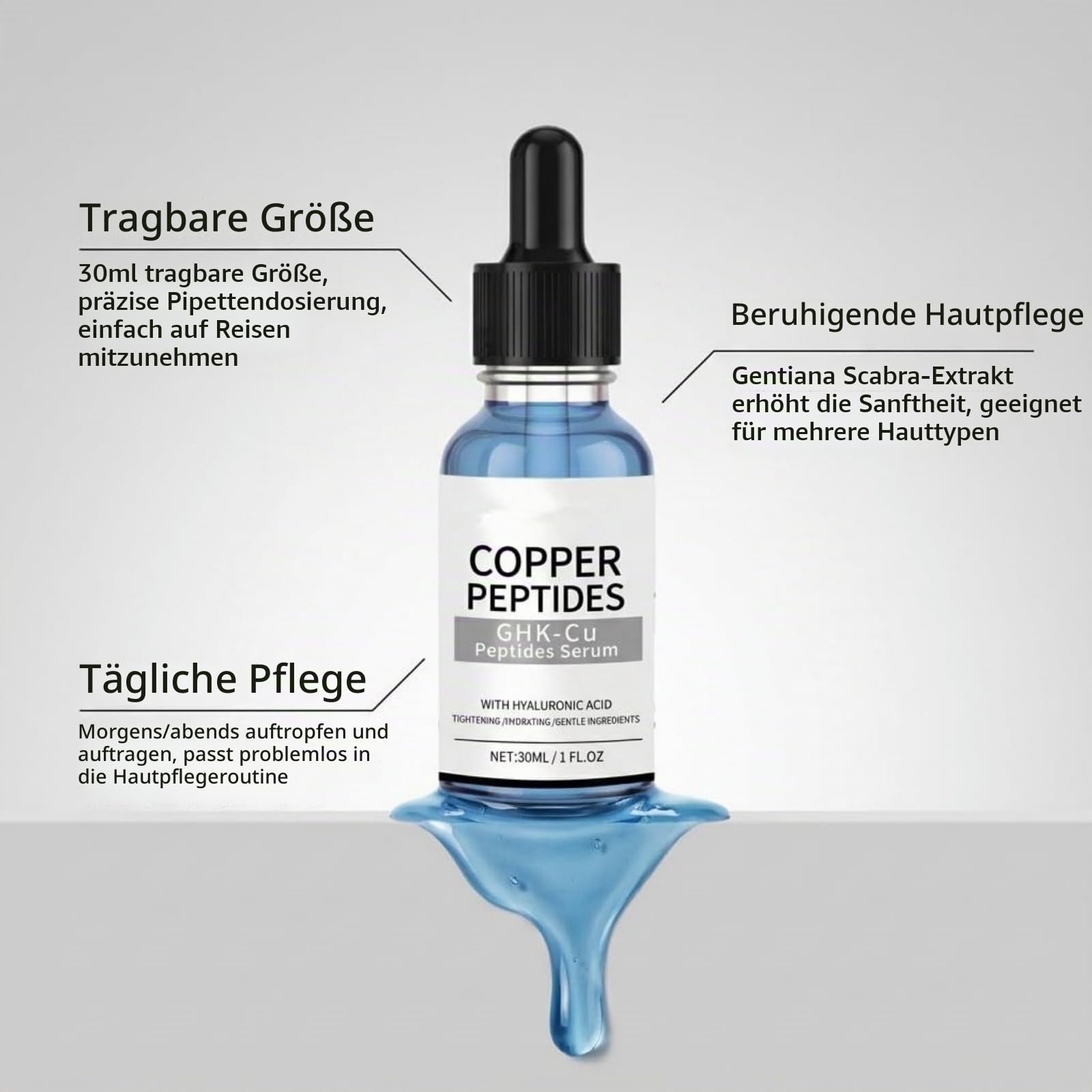 ghk-cu serum kaufen Kupferpeptid-Serum + Hyaluronsäure | Anti-Aging-Gesichtsserum für Straffung, gegen Falten und intensive Feuchtigkeitspflege Size:2g bing bpc-157 benefits for digestion Gentle for daily use.