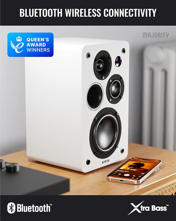 MAJORITY D100X Active Bookshelf Speakers | 2.0 Stereo System