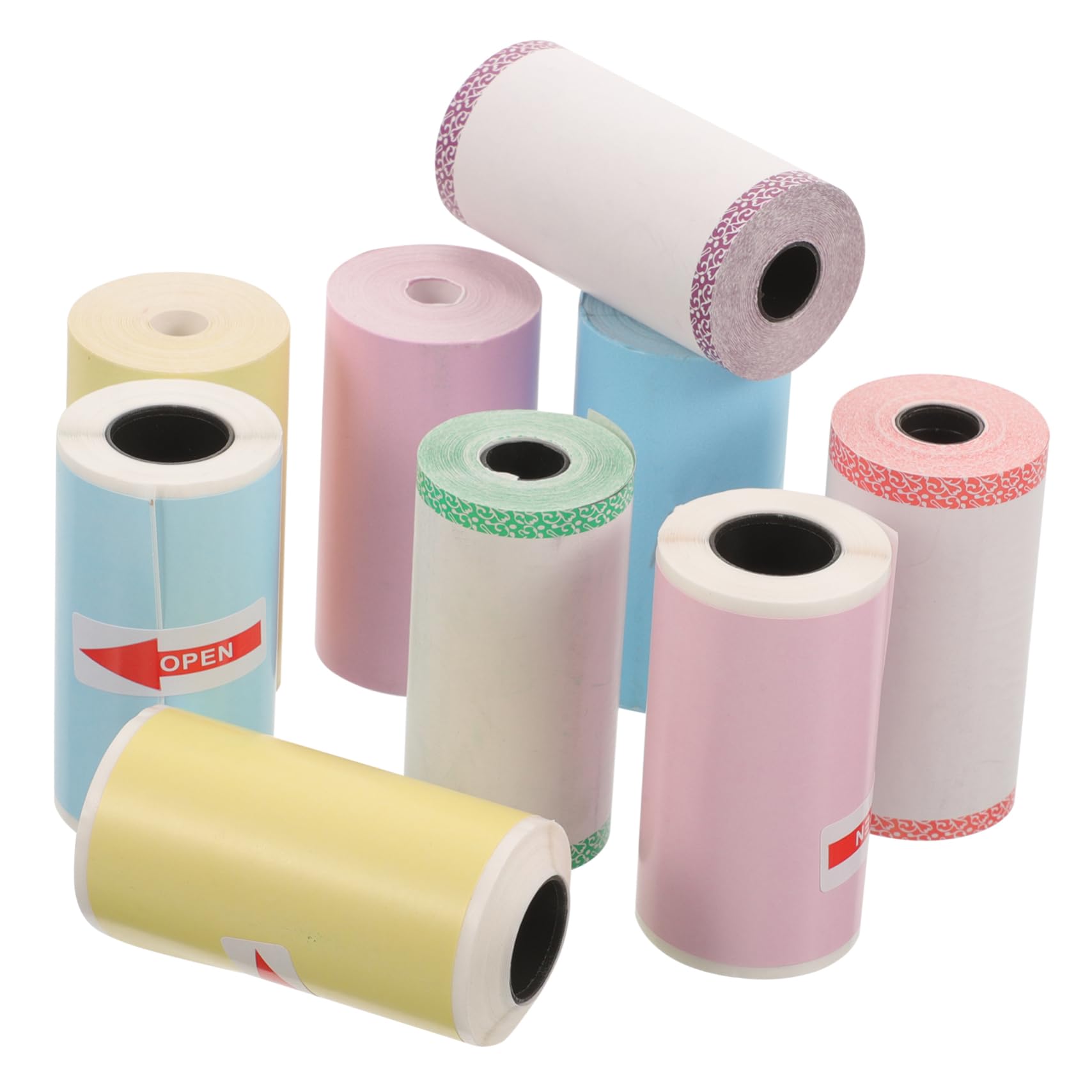 DOITOOL 4 Ensembles Autocollants Thermiques Colorés Pour Imprimantes Miniatures Étiquettes Adhésives Auto Pour Marquage Et Organisation Imperméables Et Faciles À Utiliser 9 Rouleaux*4