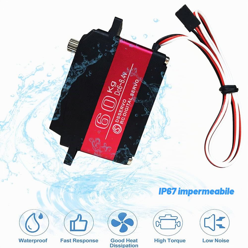 60KG Servo Digitale Alta Tensione 8.4V Ingranaggio in Acciaio Inossidabile Grande Coppia Alta velocità Baja Servos Impermeabili - 270 Gradi