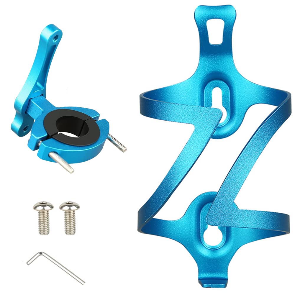 2 Portaborraccia Per Bicicletta In Lega Di Alluminio, Montaggio Facile, Per Bottiglie Standard - Rosso E Blu - 4