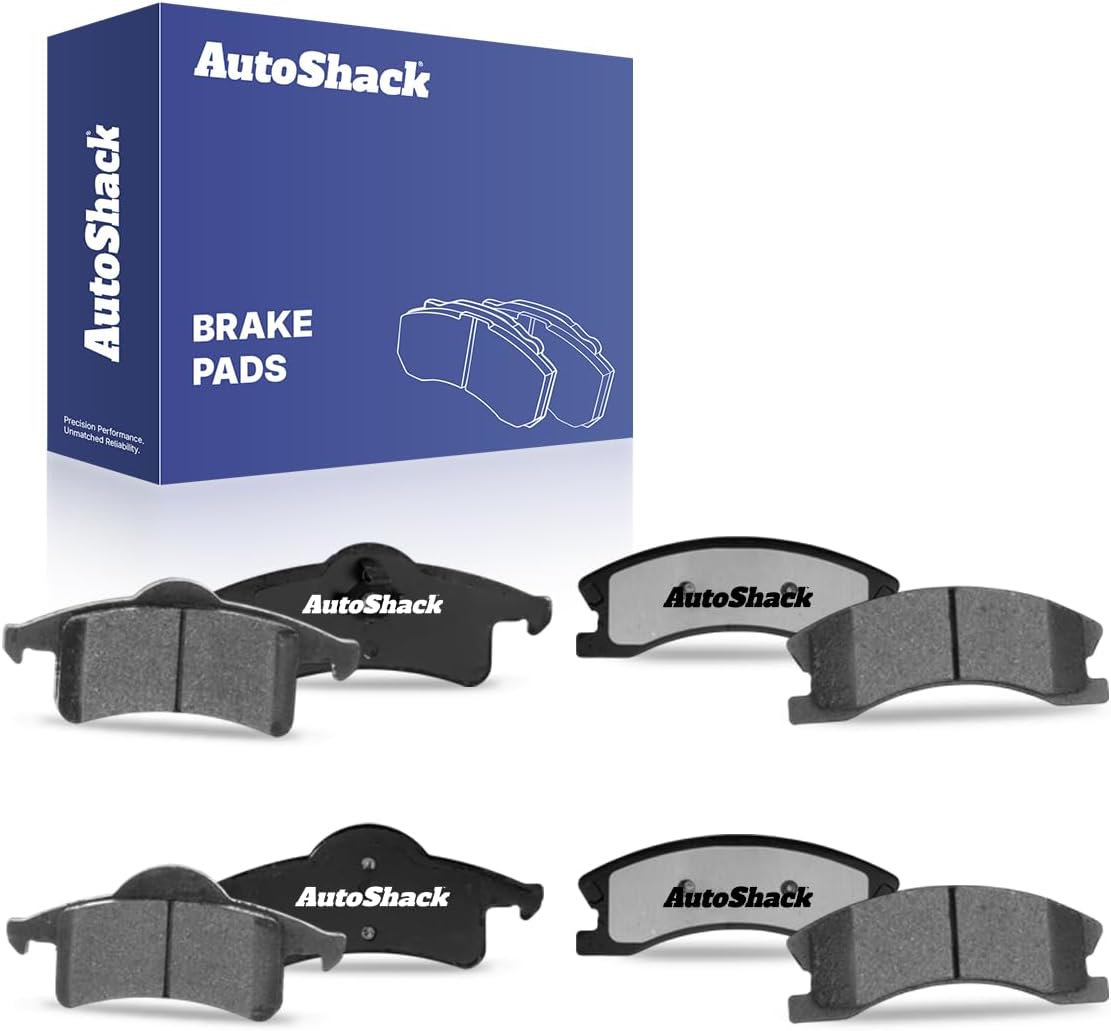 AutoShack Front & Rear Ceramic Brake Pad Set for Jeep, Grand Cherokee 1999-2004, AWD RWD 4WD L6 4.0L V8 4.7L