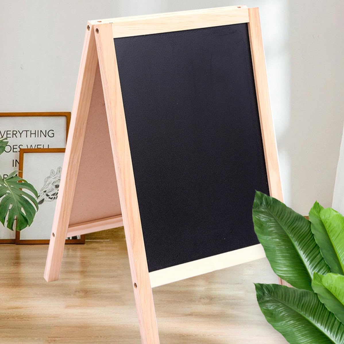 2 Piezas Pizarra de Madera Negra Diseño Doble Cara y Plegable, Adecuado para Dibujo y Escritura en Fiestas y Eventos Obsequios