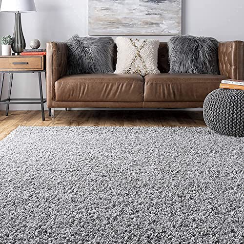 Image of Shaggy Carpet for Living Room 10X12 FEET Fluffy Plush Area Rug, Thick Fur Floor Carpet Modern Cozy Rug for Home Decor, Kids Room Bedside Hall, Durable Comfortable Shaggy Rug (Silver,)