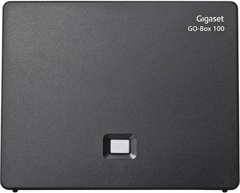 Gigaset DECT Base Station GO Box 100 - Connection Analogue via TAE Connection or LAN Cable to Your Router - Compatible with 6 Gigaset Handsets, in Black