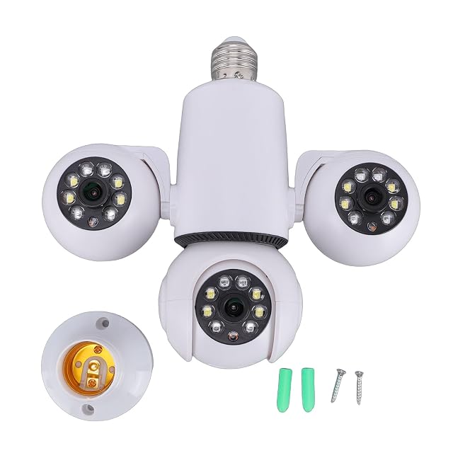 FOSA Light Bulb Security Camera 6MP HD WiFi Wireless Smart Home Security Camera with Motion Detection APP Control