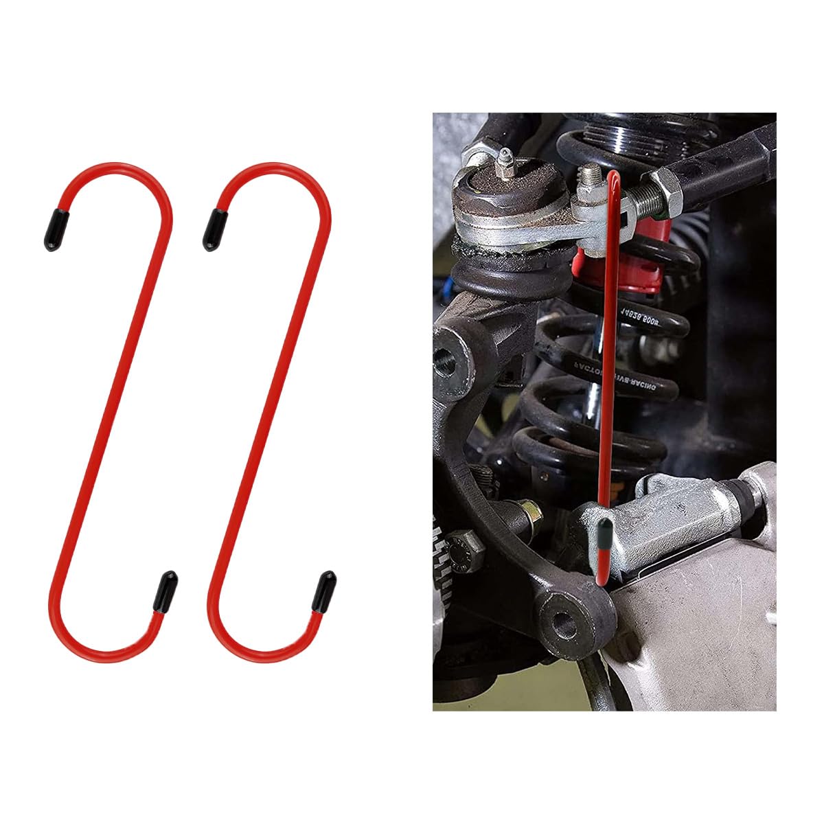 Car Brake Caliper Hooks, Auto Brake Caliper Hangers with Rubber Tips, Universal Durable & Rust-Proof Automotive Tools for Braking, Axle, Bearing, Suspension Work