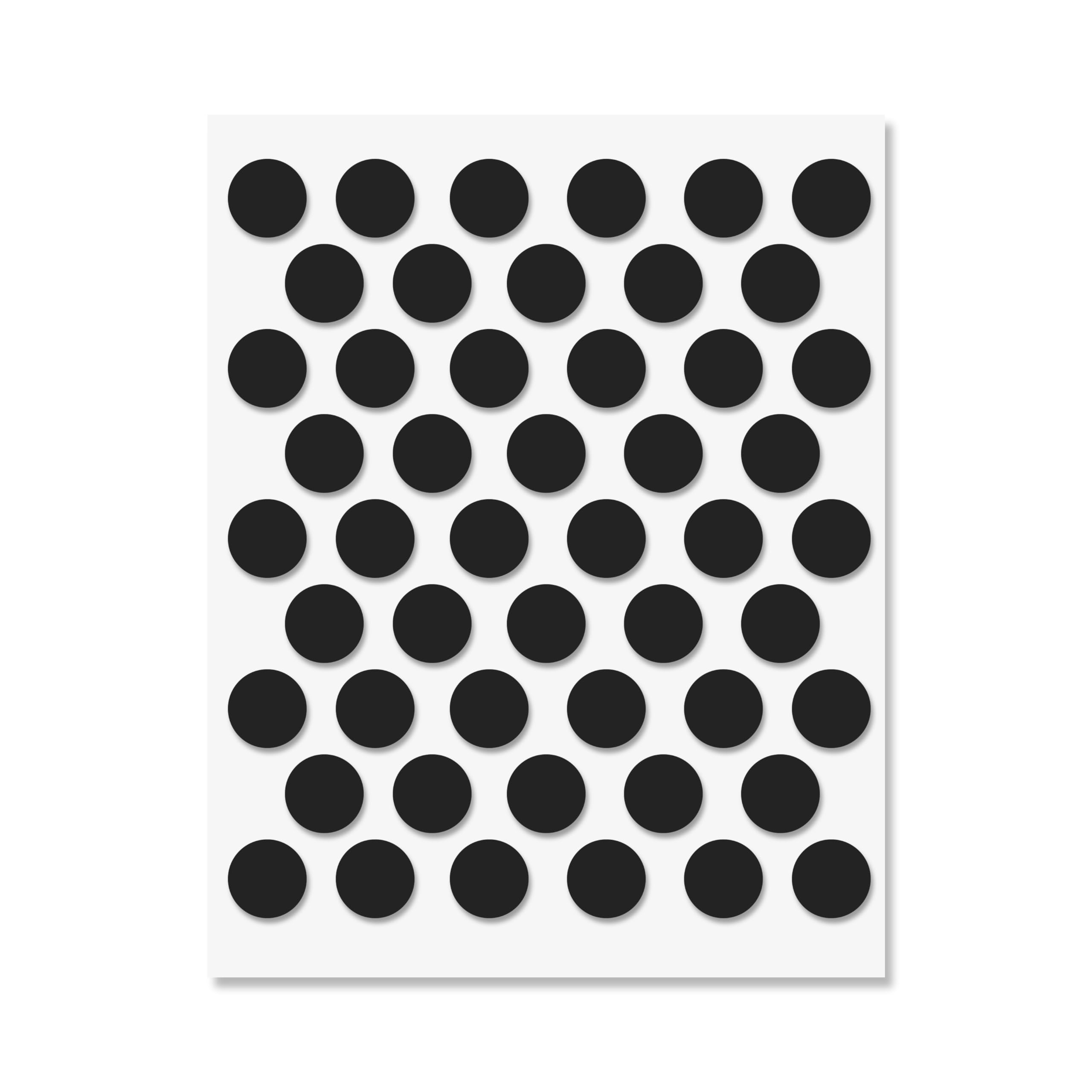 Black Self-Adhesive Screw Hole Stickers - 50 pcs. 0.55 inch / 14 mm Peel Stick Dust Proof Tape, Water Resistance PVC Caps for Wood Cabinets, Furniture, Drawer, Wardrobe, Kitchen, Table