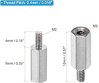 Vista 2 de PATIKIL M2x9mm+0.157 in Macho-Hembra Hex Standoff, paquete de 20 tornillos de acero inoxidable para placas base, cajas de computadora, placas