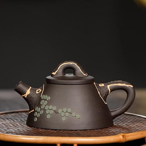 Miniatura 7 de SILINE Zisha - Tetera Hanwa de 83 onzas tetera china auténtica Yixing hecha a mano infusión de té de hojas sueltas de Kung Fu