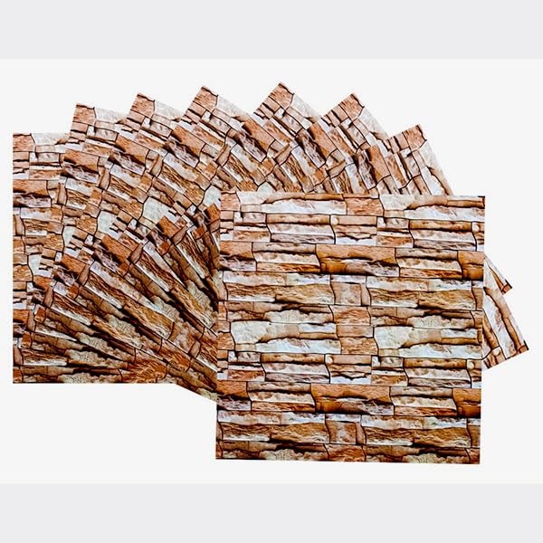 Image of WALLVEAR PE Foam Marble Wall Panel Sheet | Self Adhesive DIY Wall Covering (4, Brown)