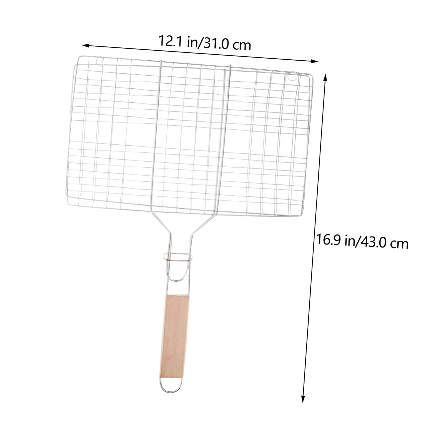 FONDOTIN Grill Rack for Outdoor Camping Bbq Fish Burger Vegetable Grill Clip Mesh Random Color