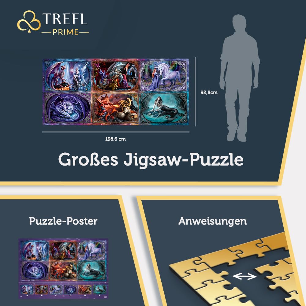 Trefl Prime - Puzzle UFT: Fantasy Creatures - 9000 Elemente, Anne Stokes, Großes Spiel, Dickster Karton, Bio, EKO, Unterhaltung für Erwachsene und Kinder ab 12 Jahren