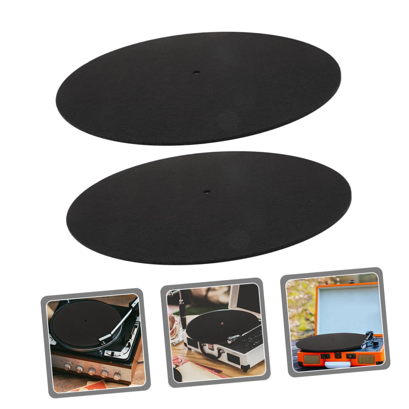 ERINGOGO Vinyl Mat Set 2pcs Record Player Felt Mat Turntable Slipmat for 12/10/7 Inch Records