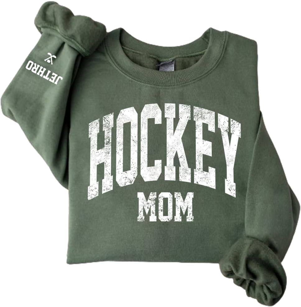 Personalized Hockey Mom Shirt, Custom Sport Mom Shirt, Medium, Unisex, Short Sleeve, T-Shirt, Cotton, Crew Neck, Classic Fit, Winter, Standard Length